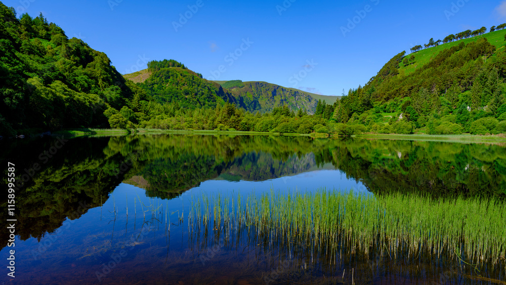 The Lower lake at Glendalough, Co Wicklow, Ireland The Lower lake at Glendalough, Co Wicklow, Ireland