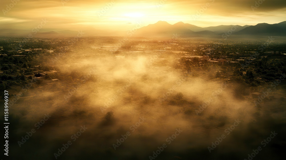 Mountain Town with Dust and Stormy Air Quality Concerns Mountain Town with Dust and Stormy Air Quality Concerns