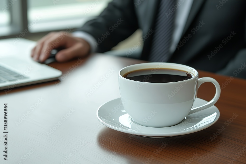 A man, with a coffee cup in hand, navigates internet banking on his mobile A man, with a coffee cup in hand, navigates internet banking on his mobile