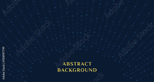 Luxury radial gold Particles and element as an ornament over dark blue background
