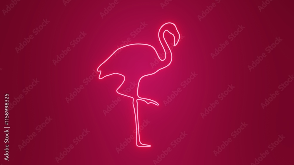 Neon pink flamingo isolated on pink background. Neon pink flamingo isolated on pink background.