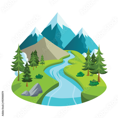 Mughal Garden vector illustration