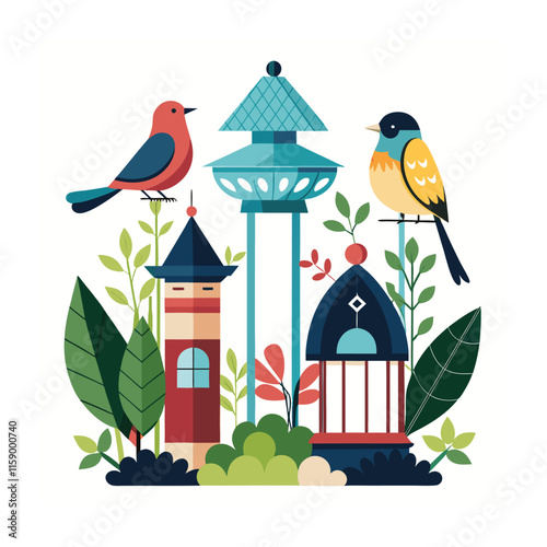 Mughal Garden vector illustration