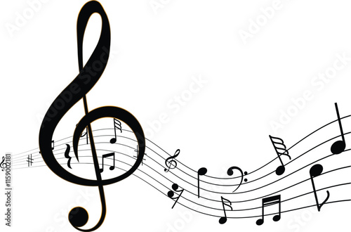 music notes on a white background vector