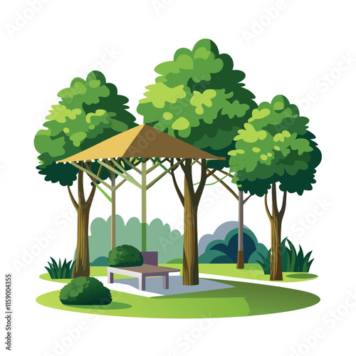 Mughal Garden vector illustration