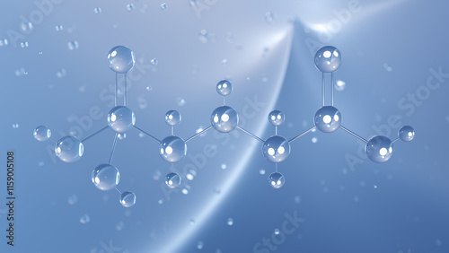 glyphosate molecular structure, 3d model molecule, herbicide, structural chemical formula view from a microscope photo