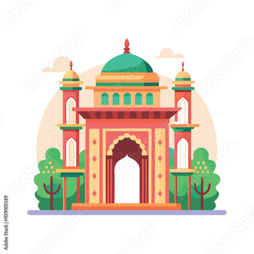 Mughal Garden vector illustration