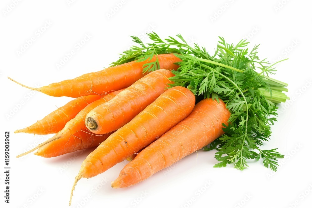 Fresh organic carrots with green tops Fresh organic carrots with green tops