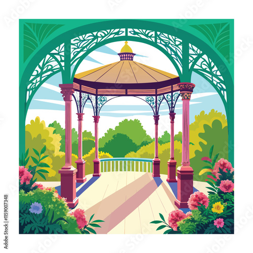 Mughal Garden vector illustration