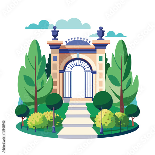 Mughal Garden vector illustration