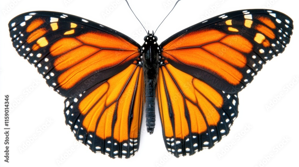 Fototapeta premium Vibrant Monarch Butterfly Wings Displaying Stunning Orange and Black Patterns