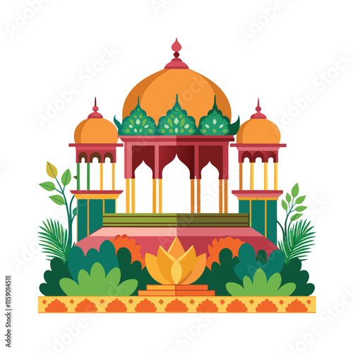 Mughal Garden vector illustration