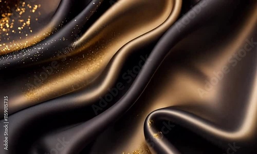 Abstract gold and black fabric folding, abstract background photo