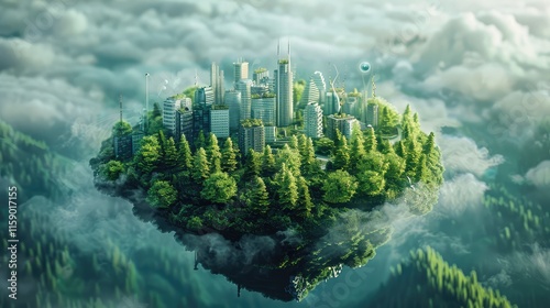 A breathtaking visual representation of the carbon cycle, illustrating the importance of reducing our carbon footprint for a sustainable future