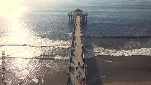 Pier view from above in Los Angeles, California