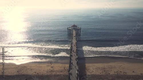 Pier view from above in Los Angeles, California