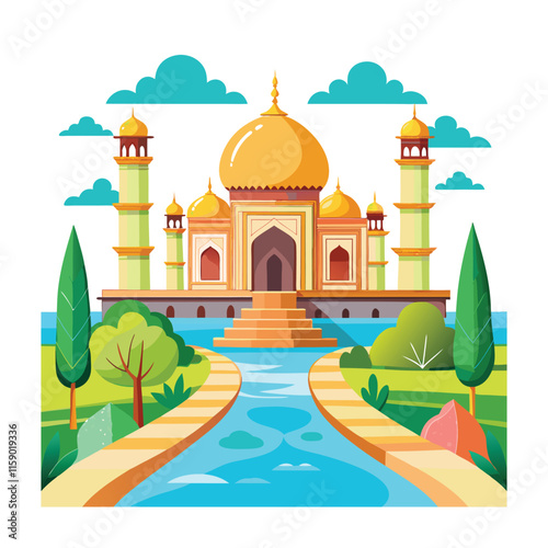 Mughal Garden vector illustration