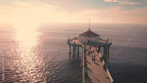 Pier view from above in Los Angeles, California