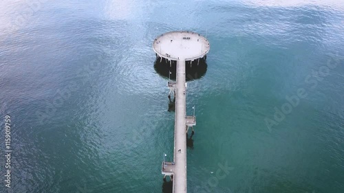 Venice beach in California pier seen from above