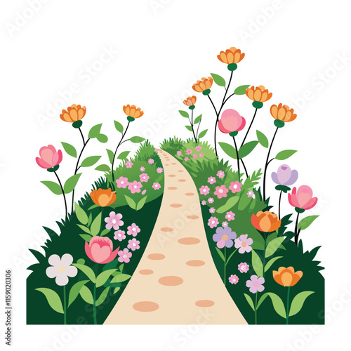 Mughal Garden vector illustration