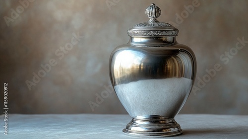  Cremation Urn on a Solid Background photo