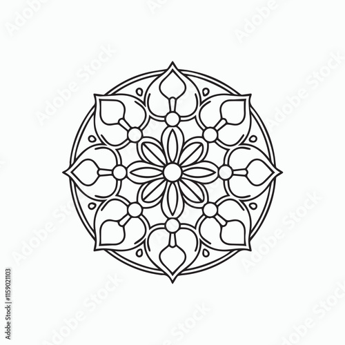 simple mandala art, Design for wallpaper Paint shirt and tile Sticker Design, vector