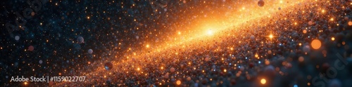 Golden expanse, myriad glittering stars create cosmic dust effect , glitter, celestial