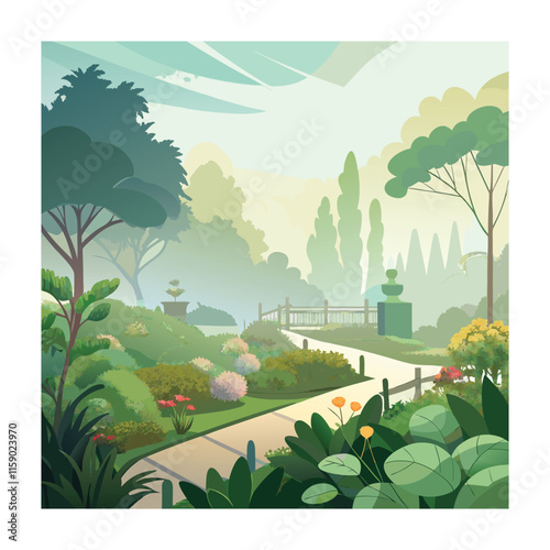 Mughal Garden vector illustration