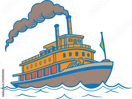 Steamer Vector Cute Design