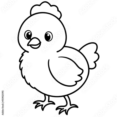 Chick Vector Line Art, Baby Chick Vector, Easter Chick Vector Line Art