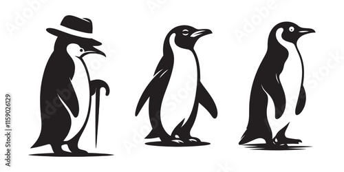 apenguins Silhoutte vector desing
