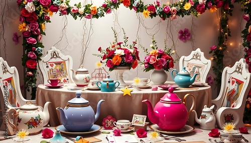 Alice In Wonderland Mad Hatter Tea Party Setting