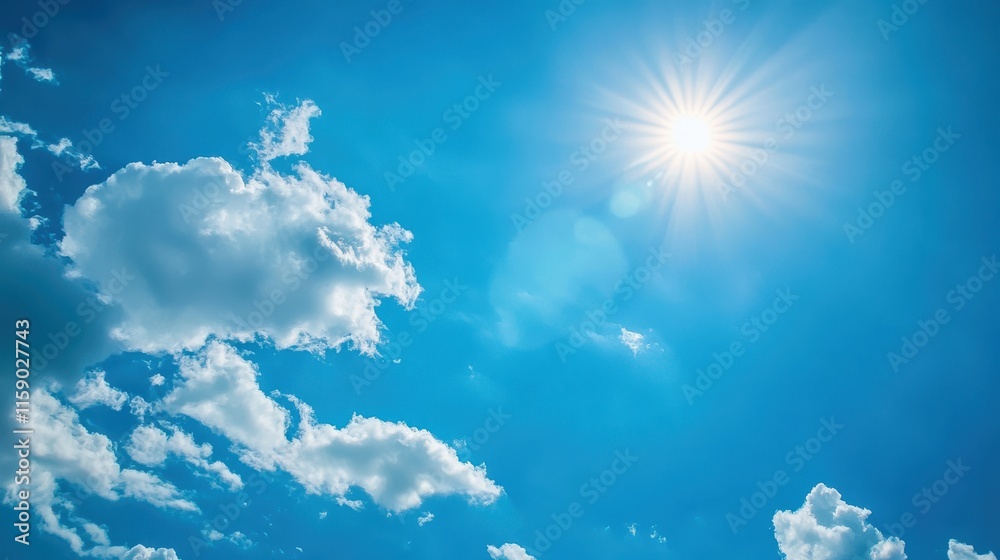 Pristine blue sky with bright and clear Pristine blue sky with bright and clear