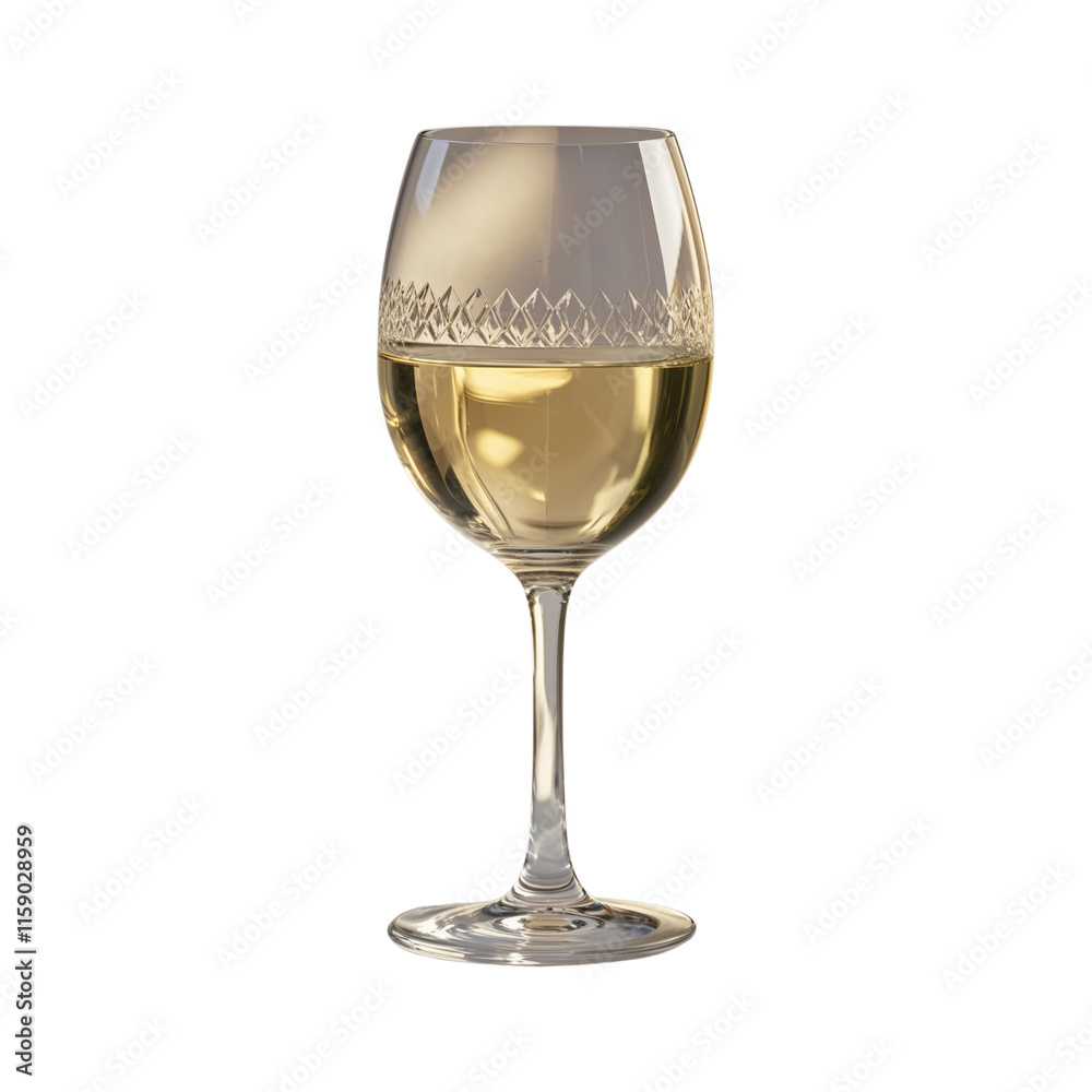 Fancy glass of white wine isolated on transparent background Fancy glass of white wine isolated on transparent background