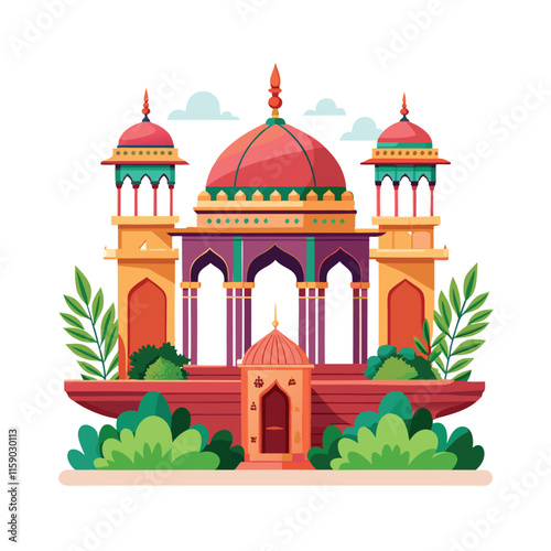 Mughal Garden vector illustration