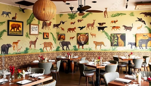 African Safari Themed Restaurant Interior Design