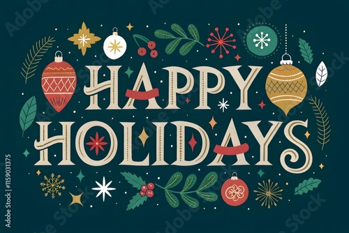 Wallpaper Mural Creative and Festive Happy Holidays Typography Ideas Torontodigital.ca