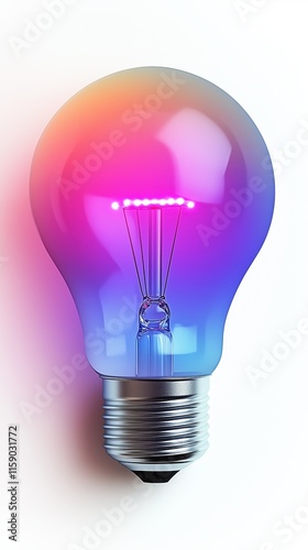 Classic light bulb with a glowing filament, detailed and realistic, isolated on a white background,Pop art icons set. Pop art neon sign. Bright signboard, light banner. Neon