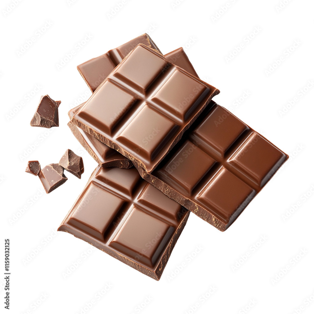 PNG Chocolate Bar Slices on Transparent Background - Ai Generated PNG Chocolate Bar Slices on Transparent Background - Ai Generated
