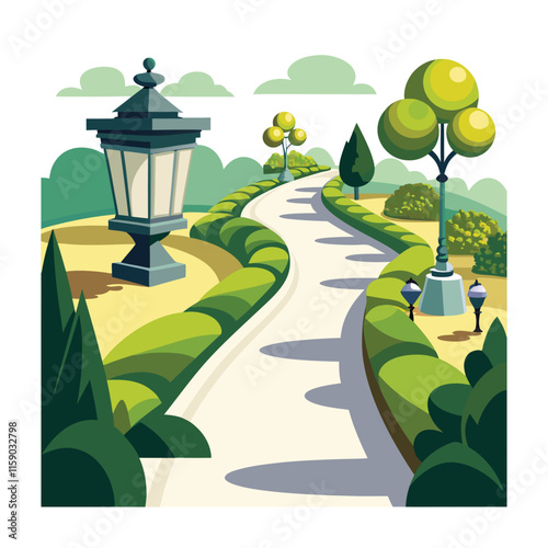 Mughal Garden vector illustration