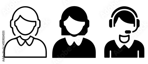Set of customer service representative icons 