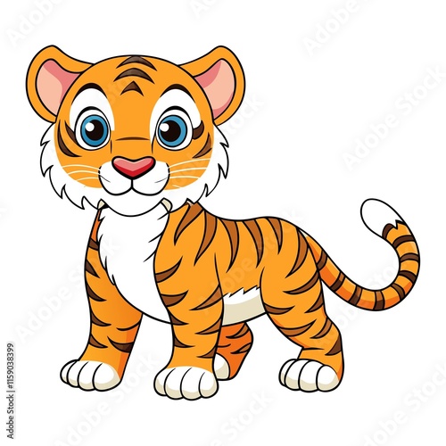 Siberian Tiger (Cub) vector illustration