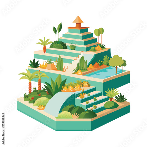 Mughal Garden vector illustration