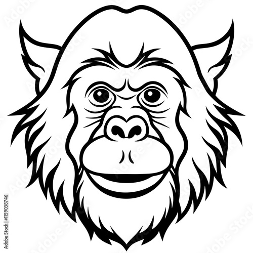 Orangutan head vector illustration photo