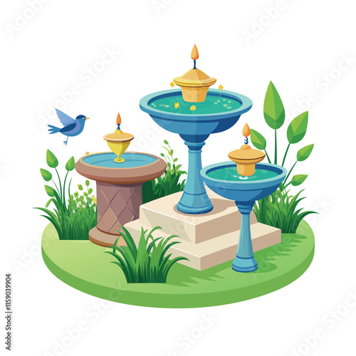 Mughal Garden vector illustration