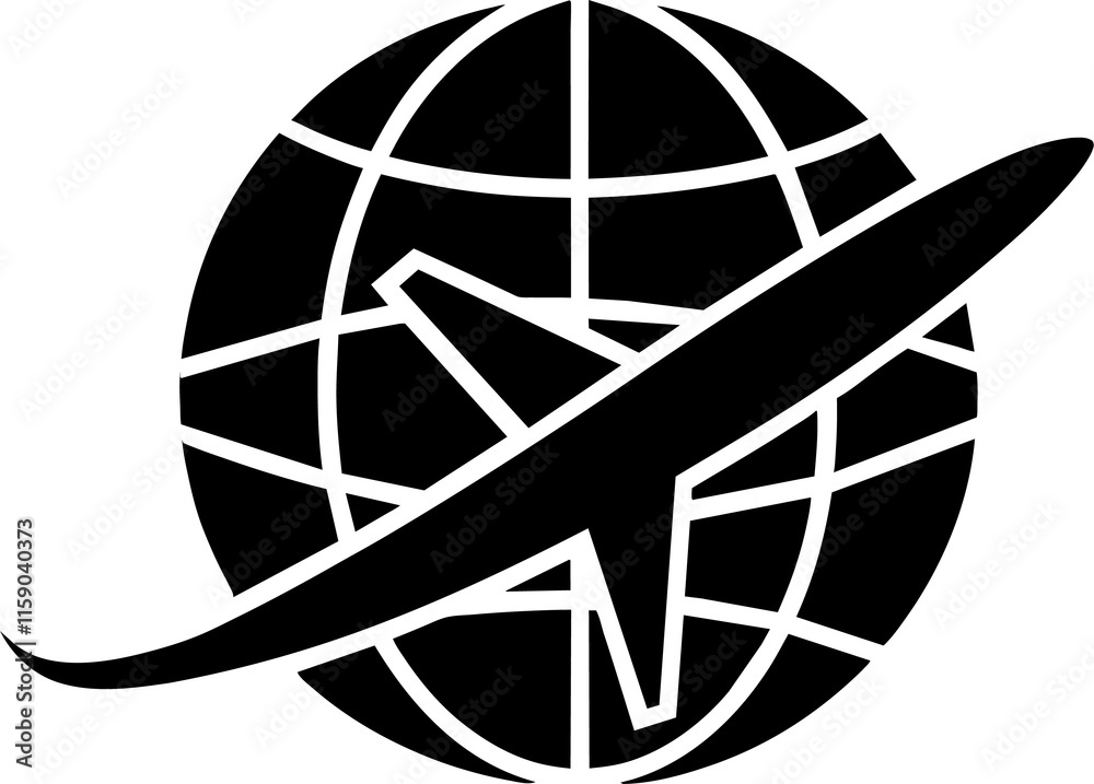 Global air travel icon. Worldwide flight symbol Global air travel icon. Worldwide flight symbol