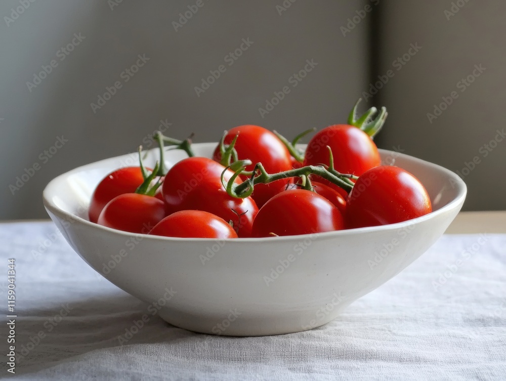 Fresh Red Tomatoes in Bowl Vine Ripe Organic Healthy Food Fresh Red Tomatoes in Bowl Vine Ripe Organic Healthy Food