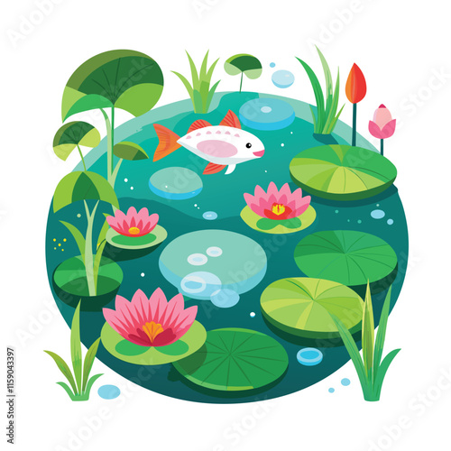 Mughal Garden vector illustration