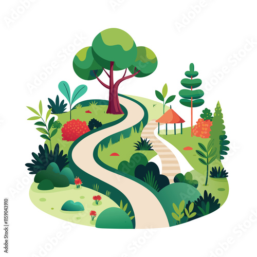 Mughal Garden vector illustration