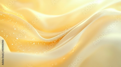 Abstract background in pale yellow with smooth transitions and scattered glowing sparkles creating a cheerful and bright ambiance photo